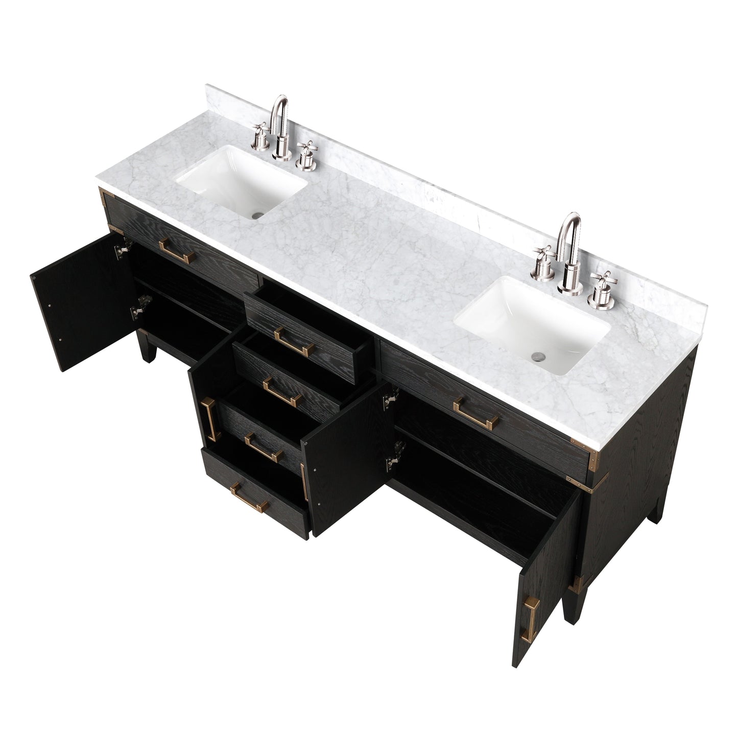 Laurel 80 in W x 22 in D Black Oak Double Bath Vanity