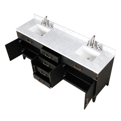 Laurel 80 in W x 22 in D Black Oak Double Bath Vanity