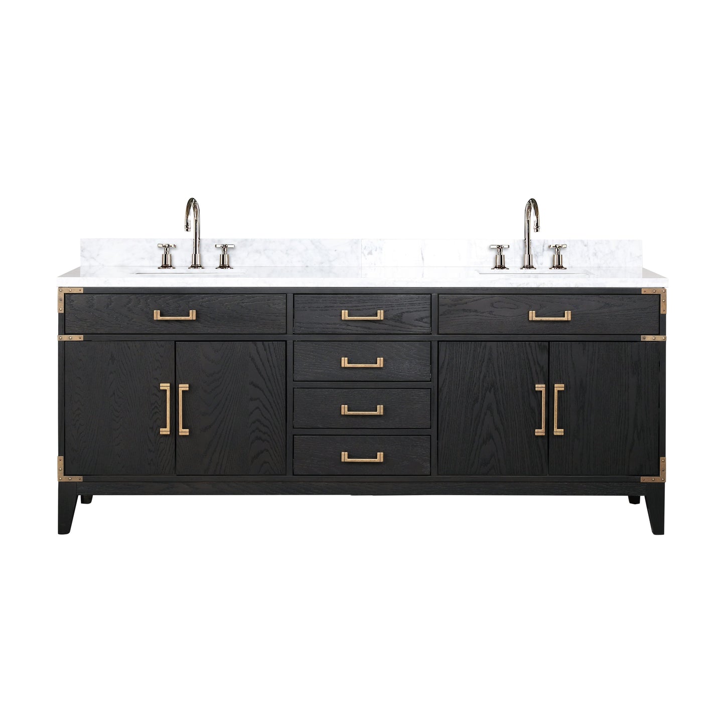 Laurel 80 in W x 22 in D Black Oak Double Bath Vanity