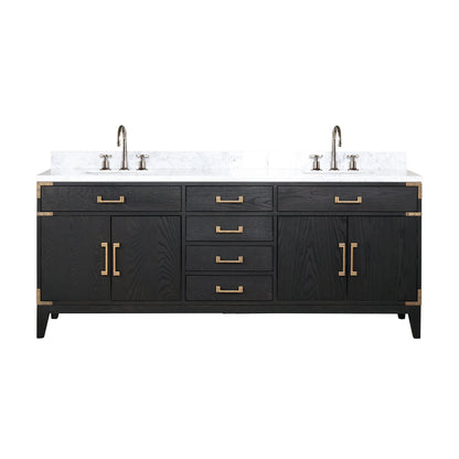Laurel 80 in W x 22 in D Black Oak Double Bath Vanity