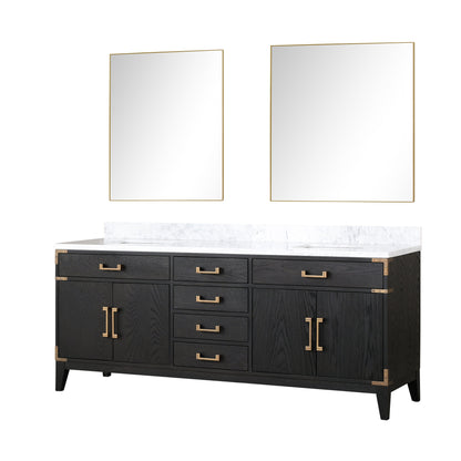 Laurel 80 in W x 22 in D Black Oak Double Bath Vanity