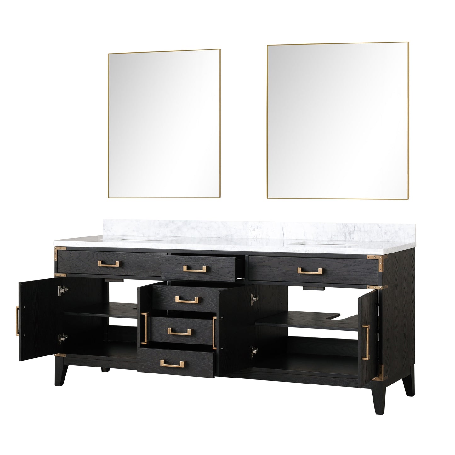 Laurel 80 in W x 22 in D Black Oak Double Bath Vanity