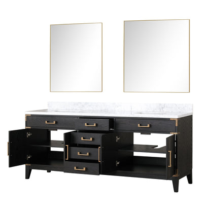 Laurel 80 in W x 22 in D Black Oak Double Bath Vanity