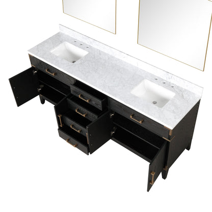 Laurel 80 in W x 22 in D Black Oak Double Bath Vanity