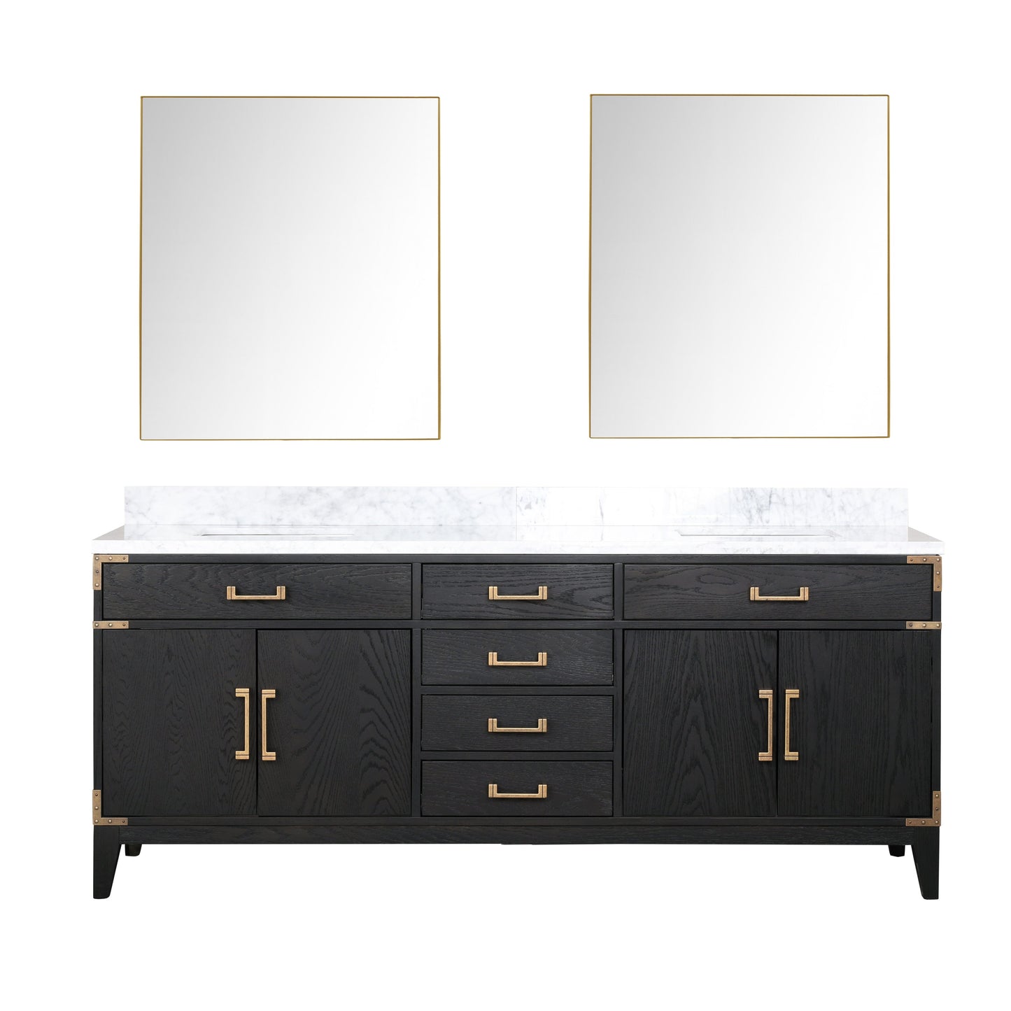Laurel 80 in W x 22 in D Black Oak Double Bath Vanity