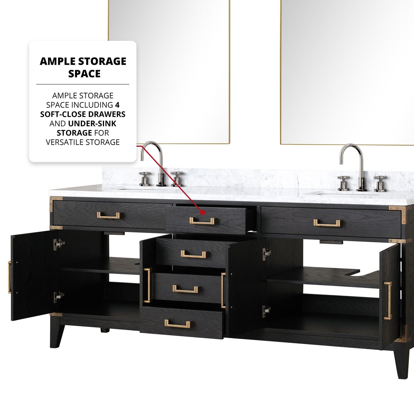 Laurel 80 in W x 22 in D Black Oak Double Bath Vanity