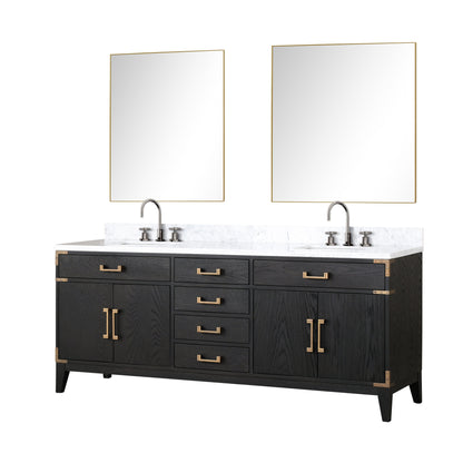 Laurel 80 in W x 22 in D Black Oak Double Bath Vanity