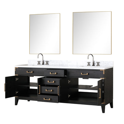 Laurel 80 in W x 22 in D Black Oak Double Bath Vanity