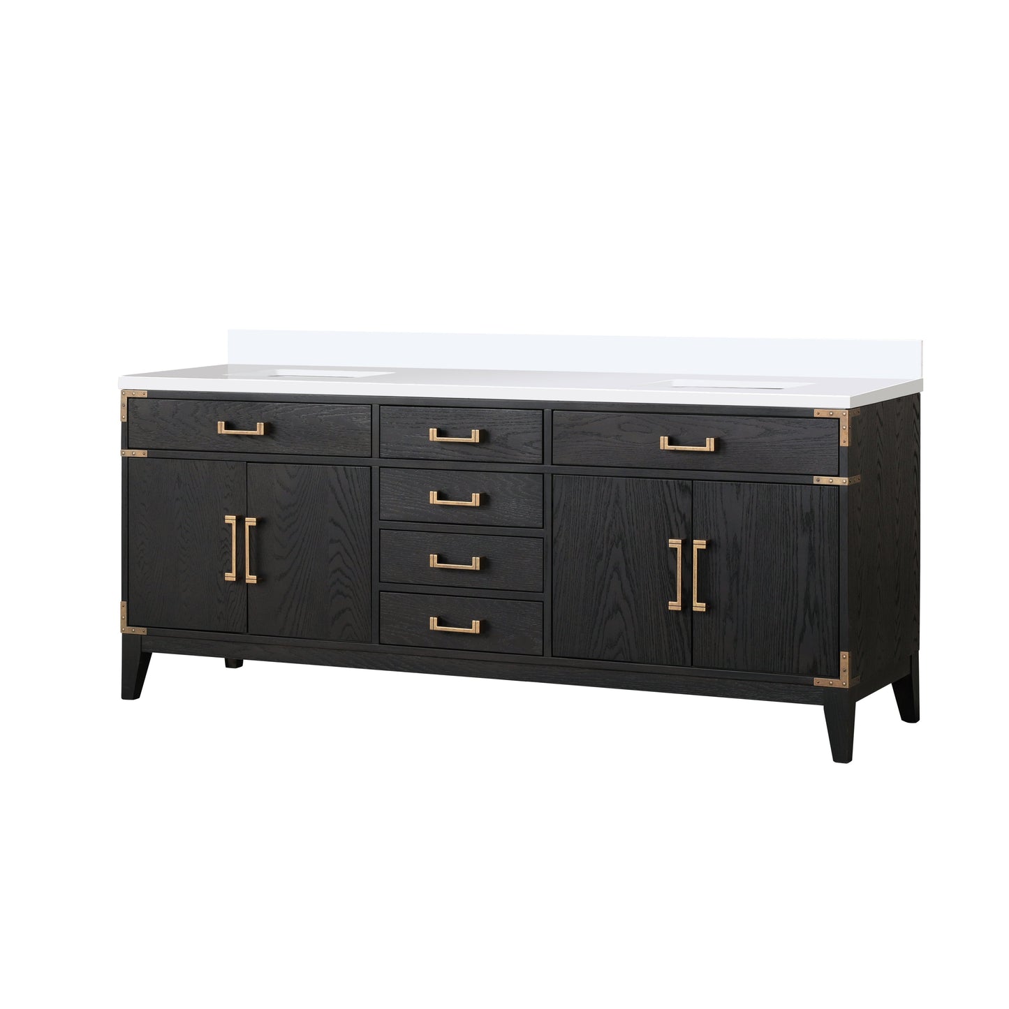 Laurel 80 in W x 22 in D Black Oak Double Bath Vanity