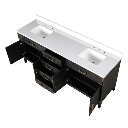 Laurel 80 in W x 22 in D Black Oak Double Bath Vanity