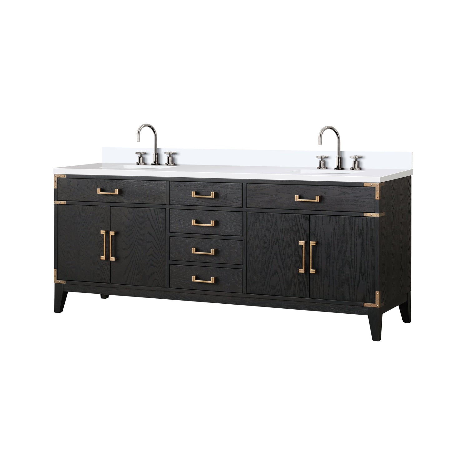 Laurel 80 in W x 22 in D Black Oak Double Bath Vanity