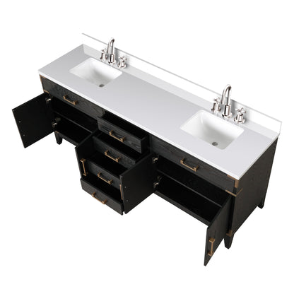 Laurel 80 in W x 22 in D Black Oak Double Bath Vanity