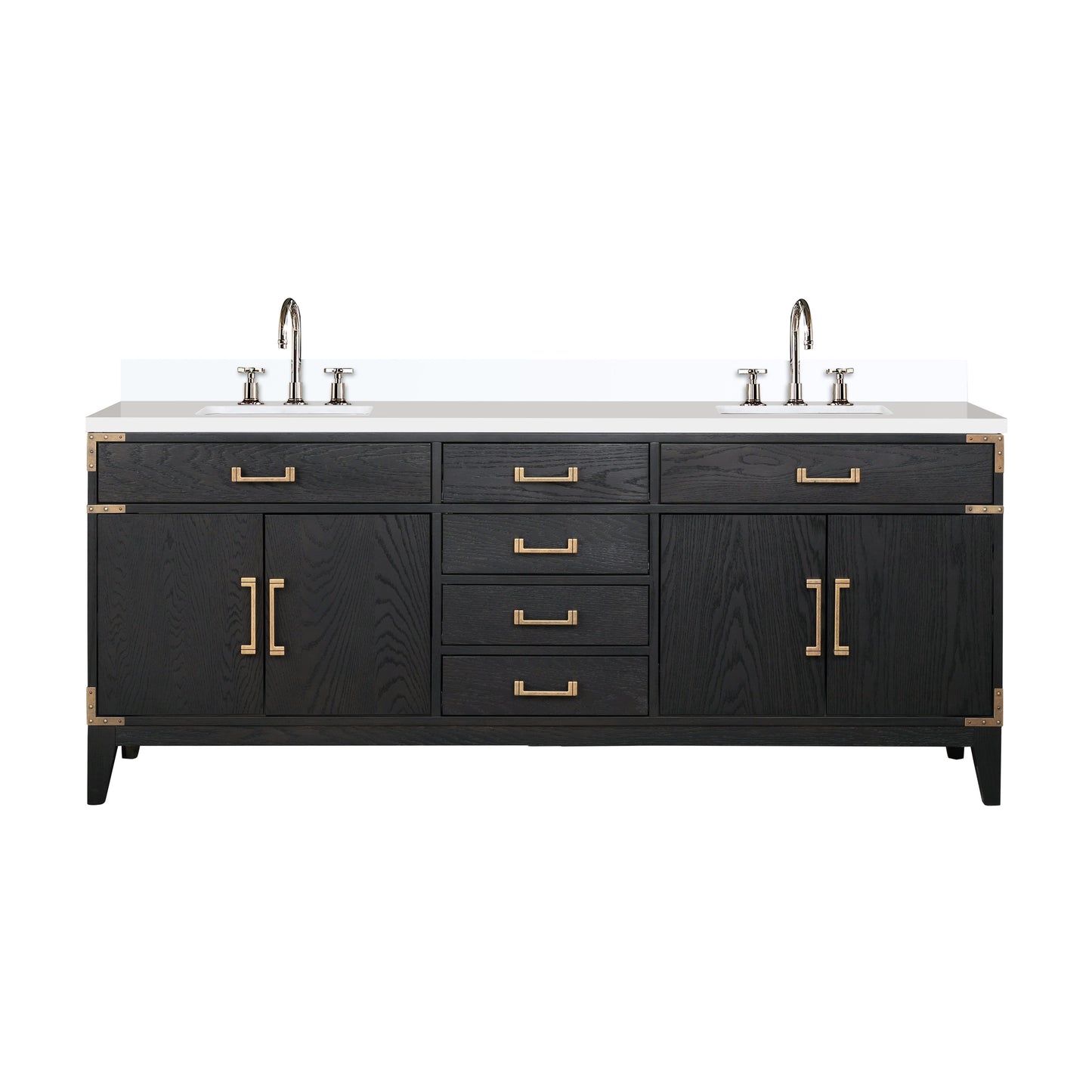 Laurel 80 in W x 22 in D Black Oak Double Bath Vanity