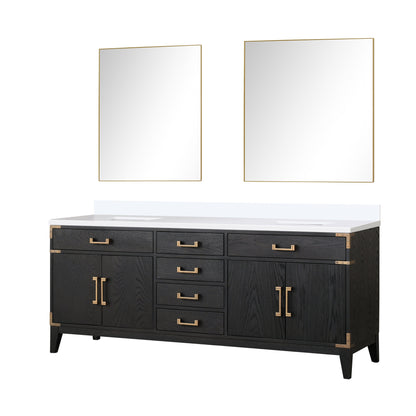 Laurel 80 in W x 22 in D Black Oak Double Bath Vanity