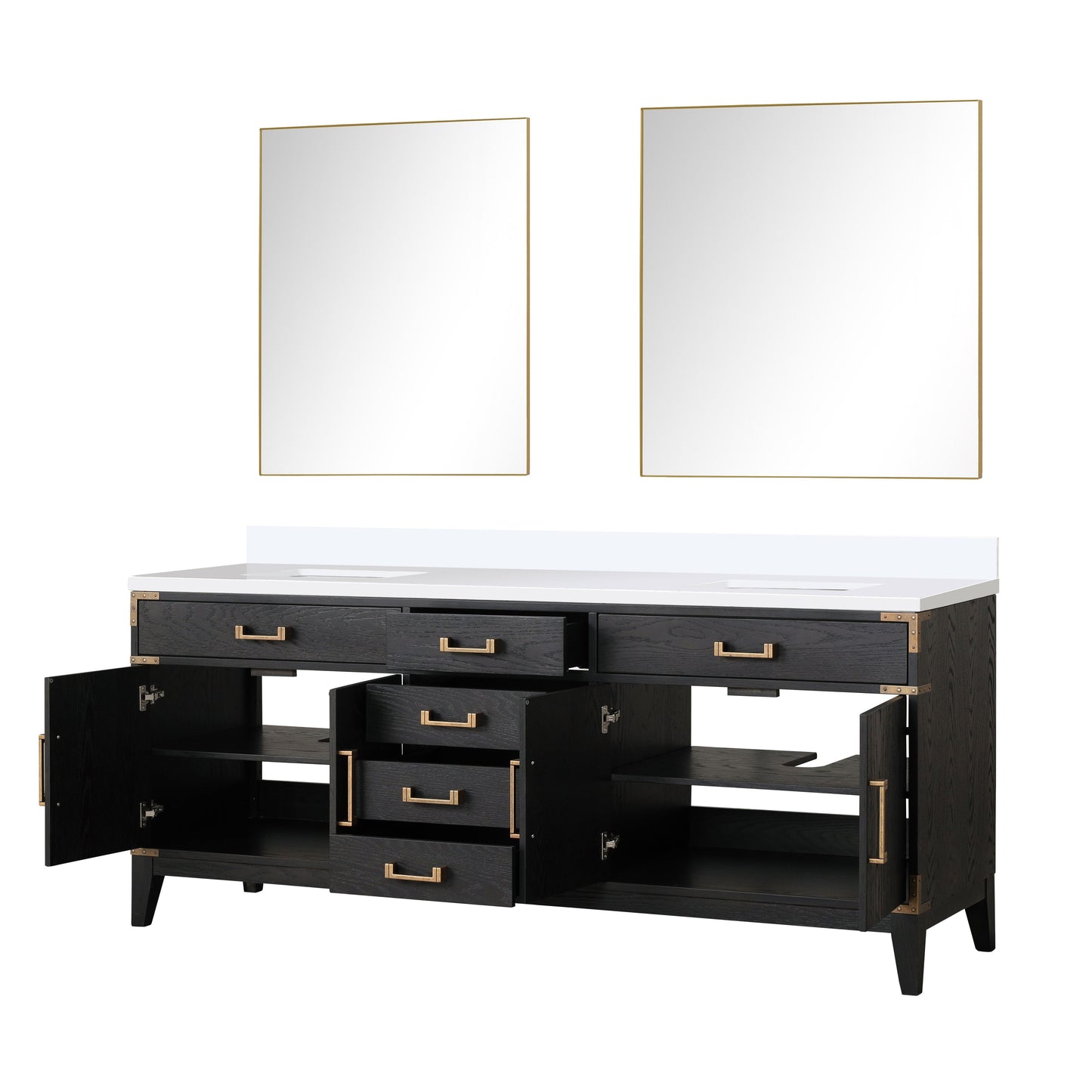 Laurel 80 in W x 22 in D Black Oak Double Bath Vanity
