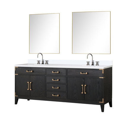 Laurel 80 in W x 22 in D Black Oak Double Bath Vanity