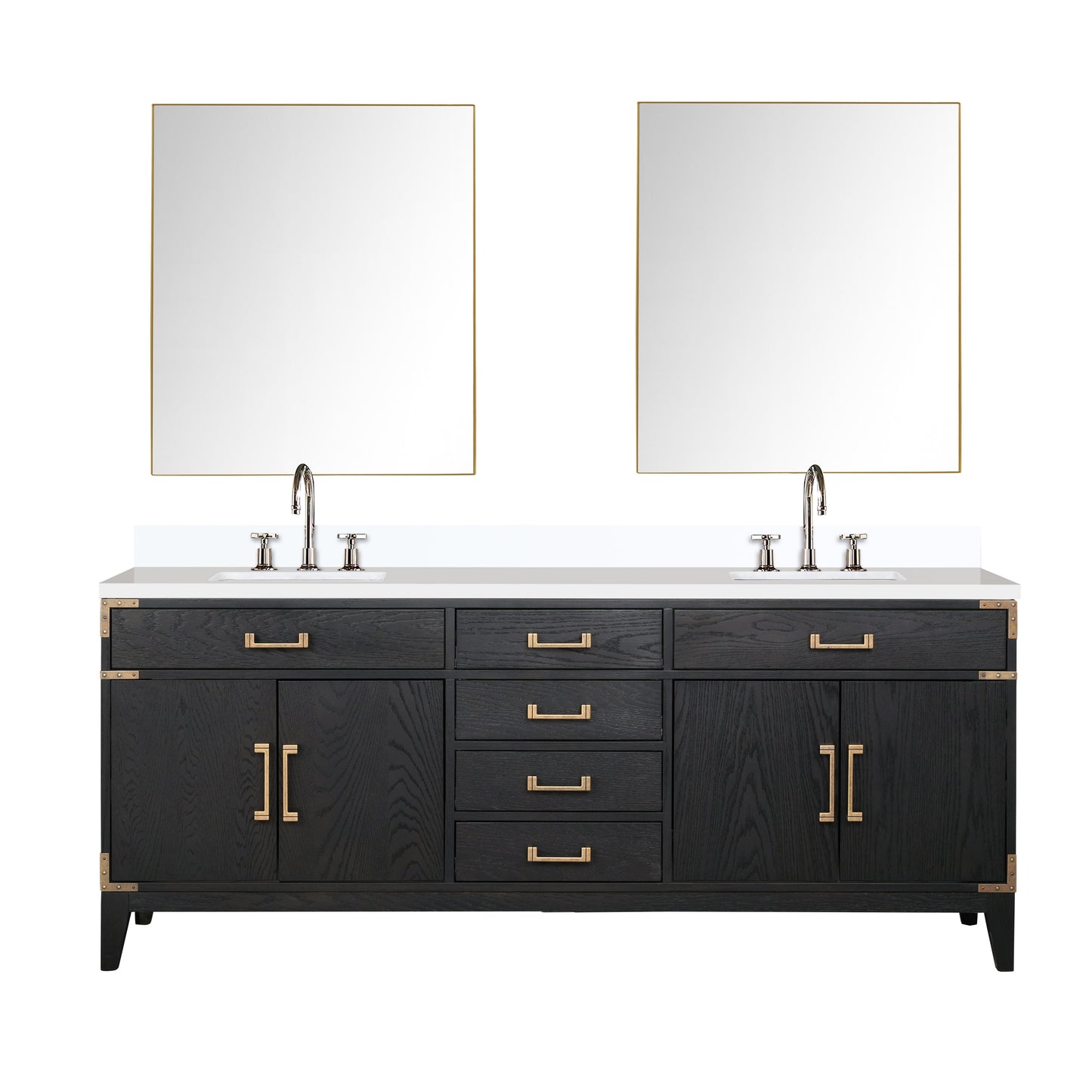 Laurel 80 in W x 22 in D Black Oak Double Bath Vanity
