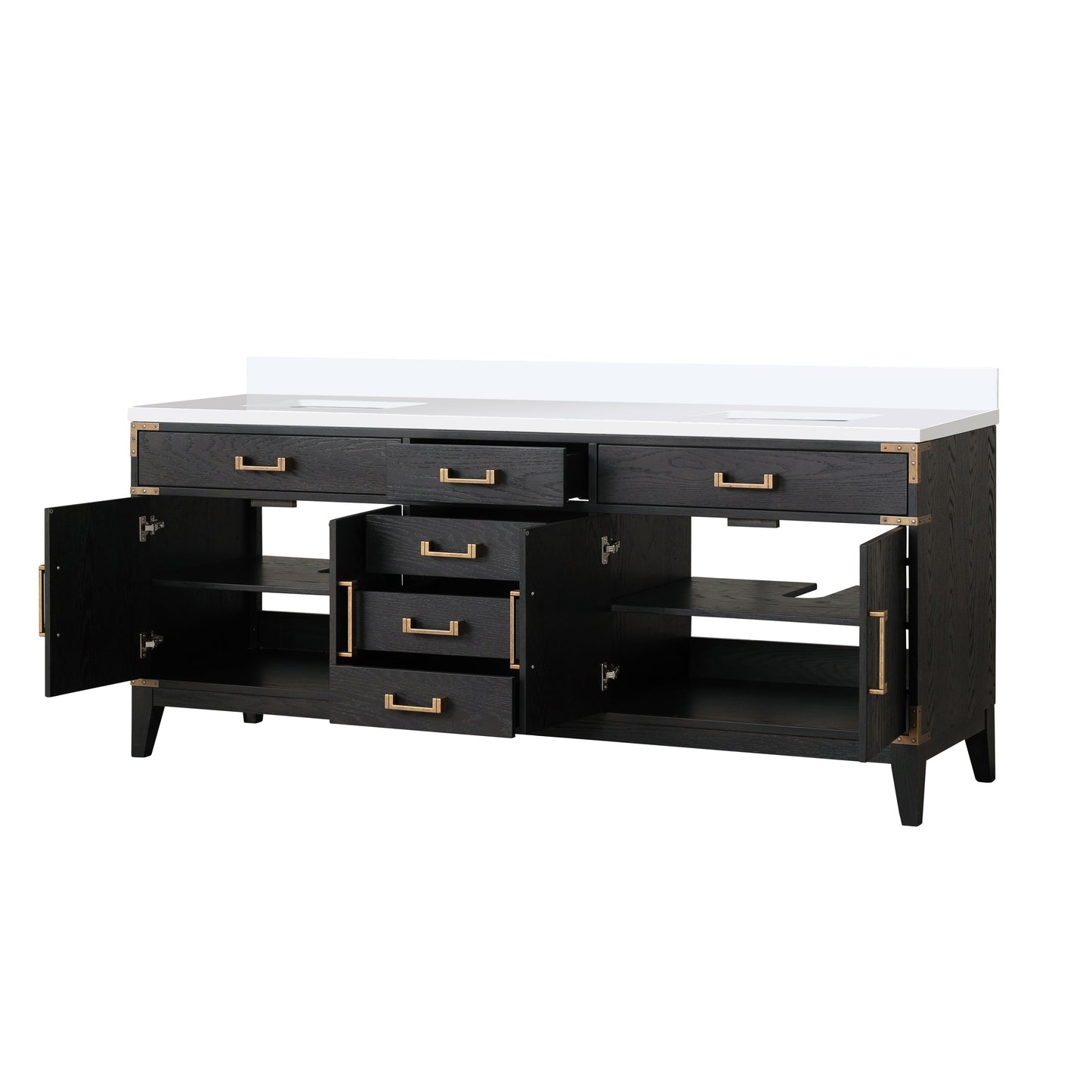 Laurel 80 in W x 22 in D Black Oak Double Bath Vanity