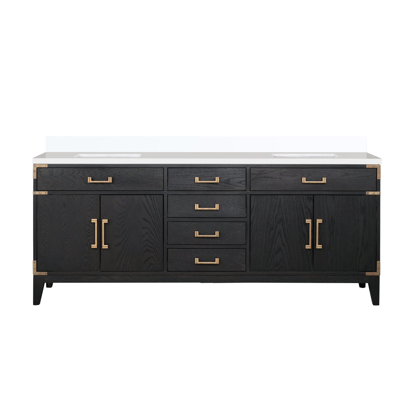 Laurel 80 in W x 22 in D Black Oak Double Bath Vanity