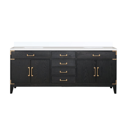 Laurel 80 in W x 22 in D Black Oak Double Bath Vanity