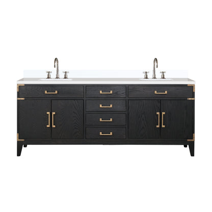 Laurel 80 in W x 22 in D Black Oak Double Bath Vanity