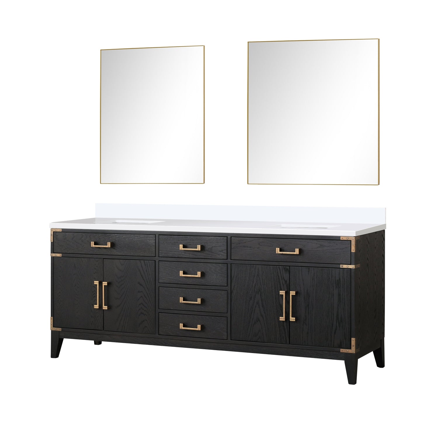 Laurel 80 in W x 22 in D Black Oak Double Bath Vanity