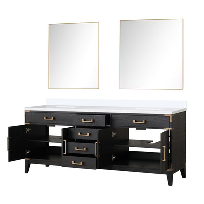 Laurel 80 in W x 22 in D Black Oak Double Bath Vanity