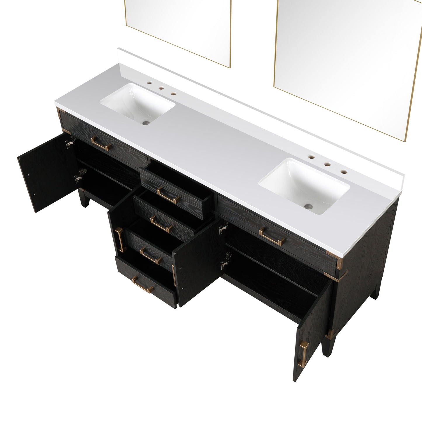 Laurel 80 in W x 22 in D Black Oak Double Bath Vanity