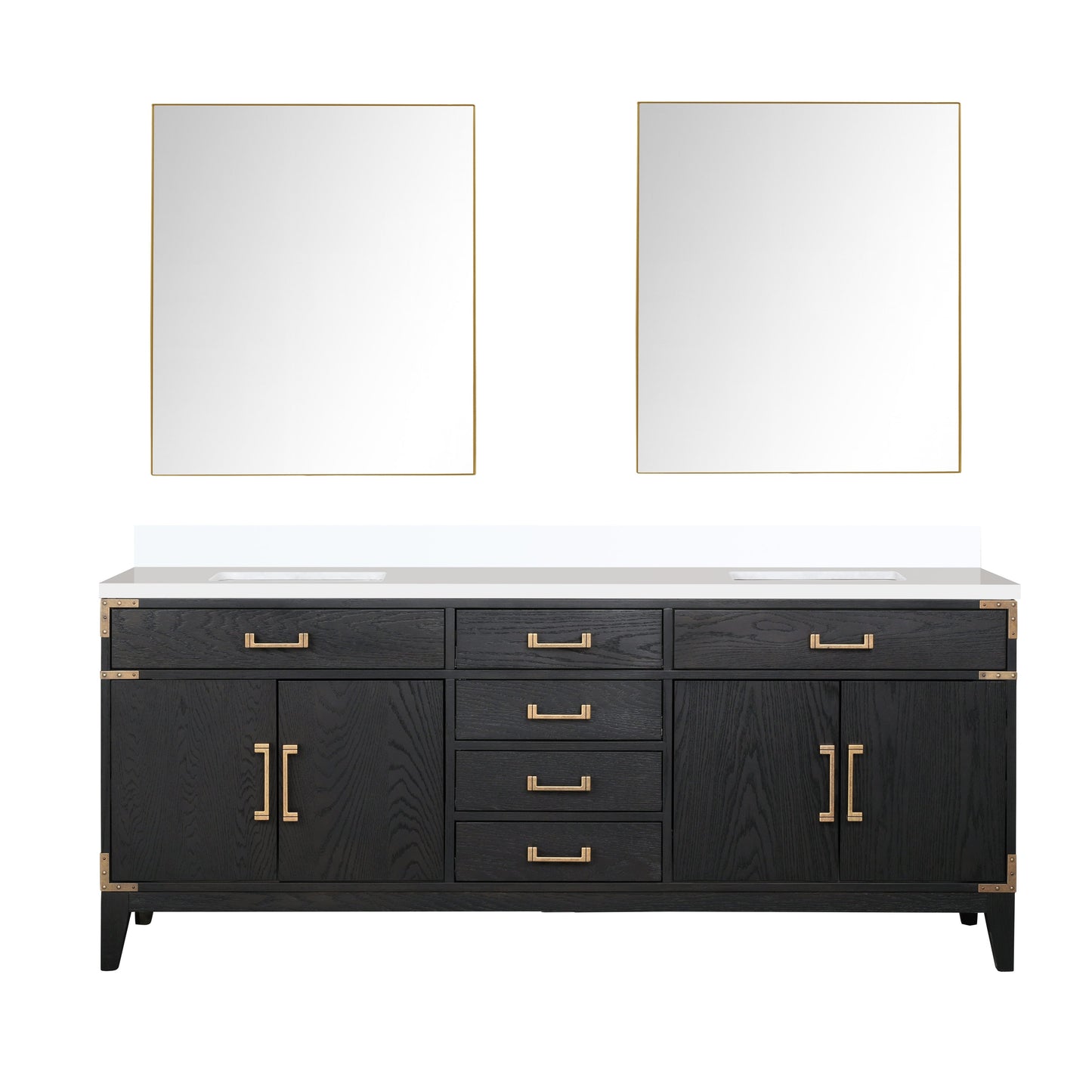 Laurel 80 in W x 22 in D Black Oak Double Bath Vanity