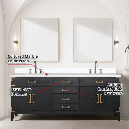 Laurel 80 in W x 22 in D Black Oak Double Bath Vanity