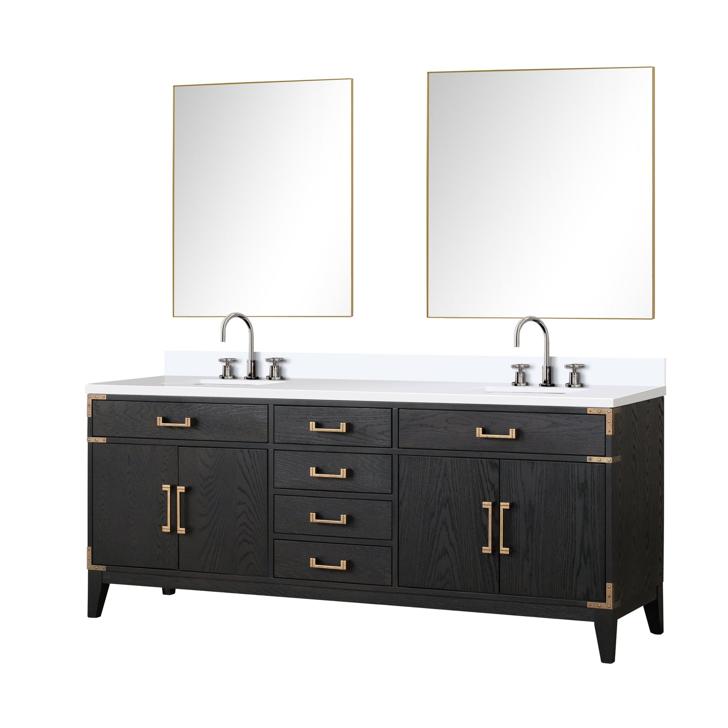 Laurel 80 in W x 22 in D Black Oak Double Bath Vanity