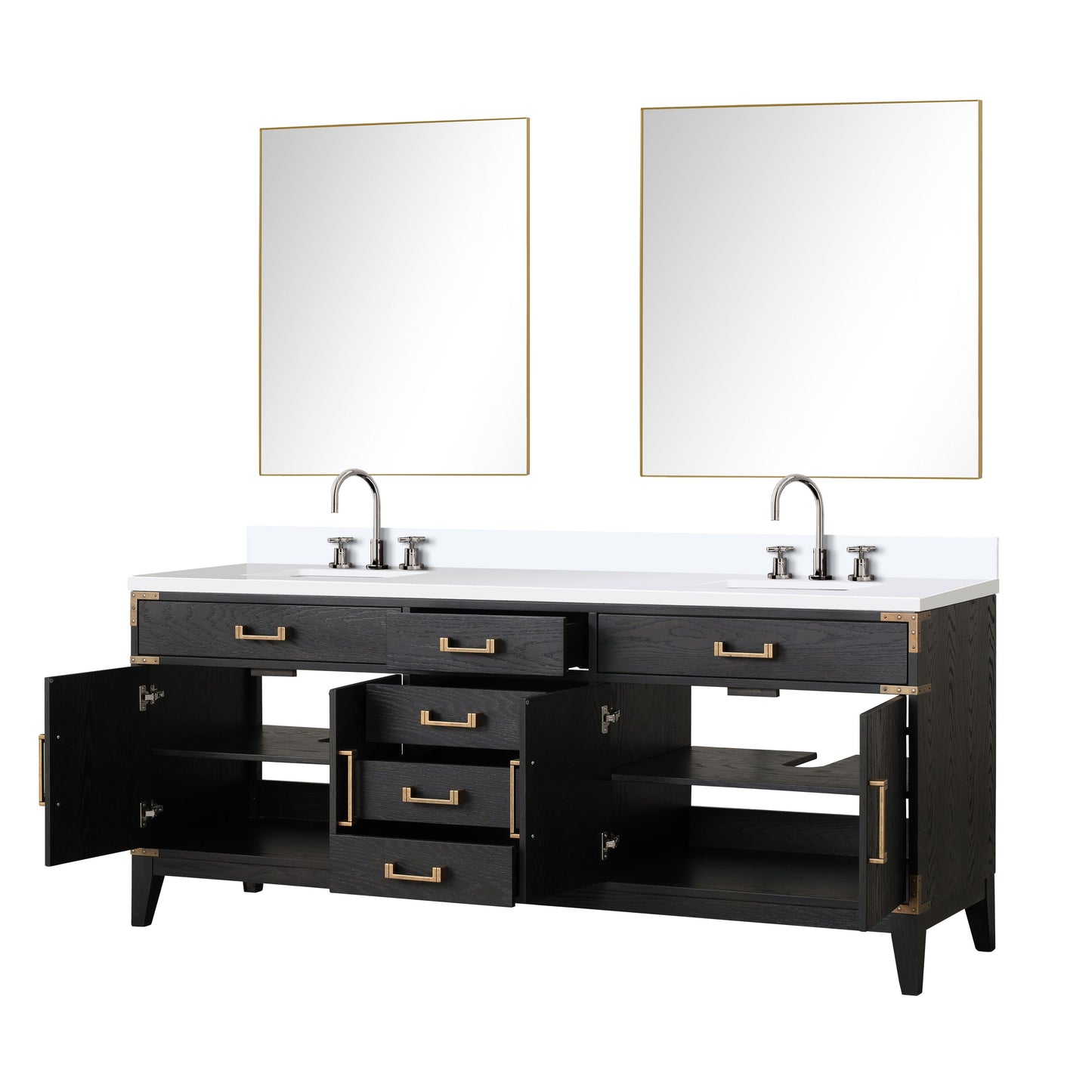 Laurel 80 in W x 22 in D Black Oak Double Bath Vanity