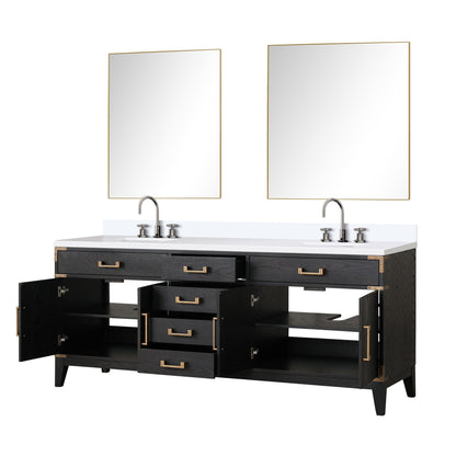 Laurel 80 in W x 22 in D Black Oak Double Bath Vanity