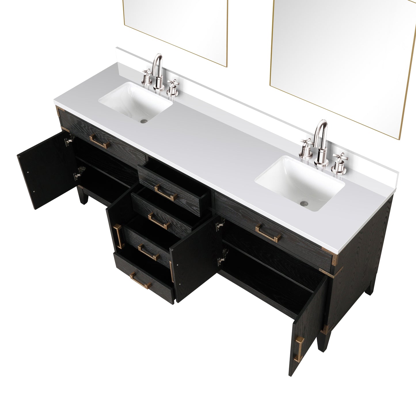 Laurel 80 in W x 22 in D Black Oak Double Bath Vanity