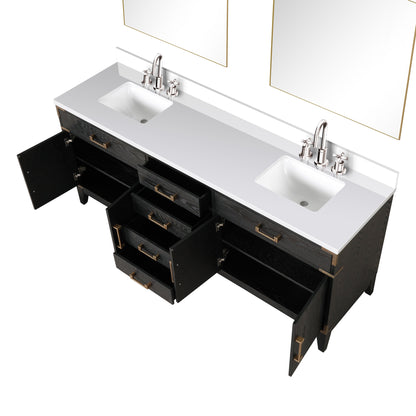 Laurel 80 in W x 22 in D Black Oak Double Bath Vanity