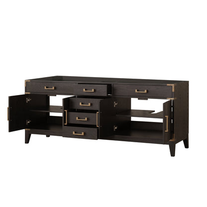 Laurel 80 in W x 22 in D Brown Oak Double Bath Vanity