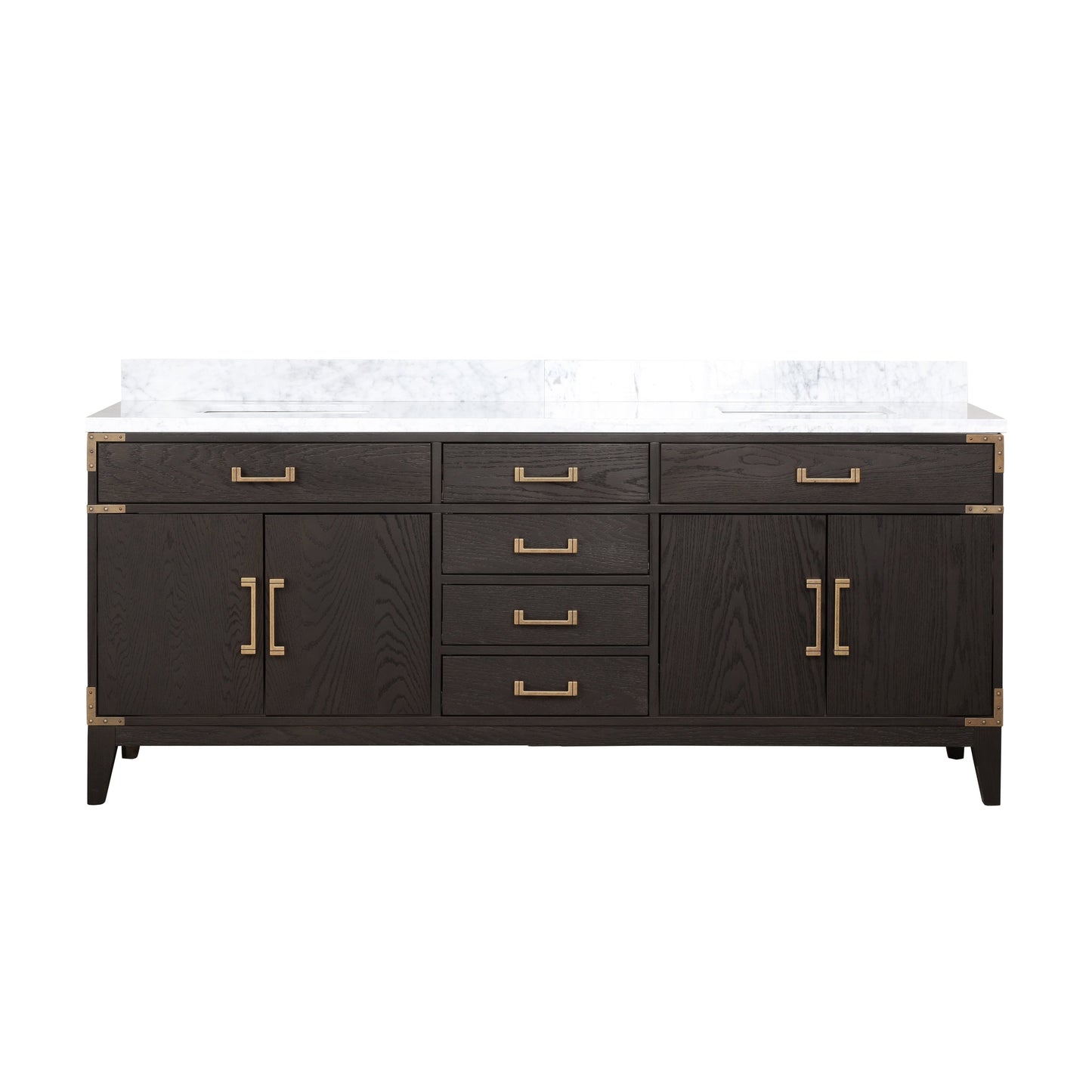 Laurel 80 in W x 22 in D Brown Oak Double Bath Vanity