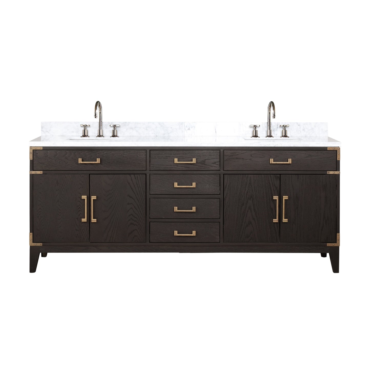 Laurel 80 in W x 22 in D Brown Oak Double Bath Vanity