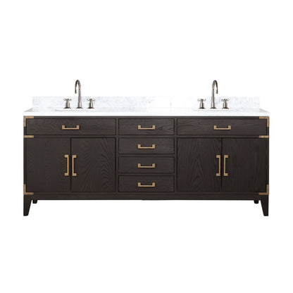 Laurel 80 in W x 22 in D Brown Oak Double Bath Vanity