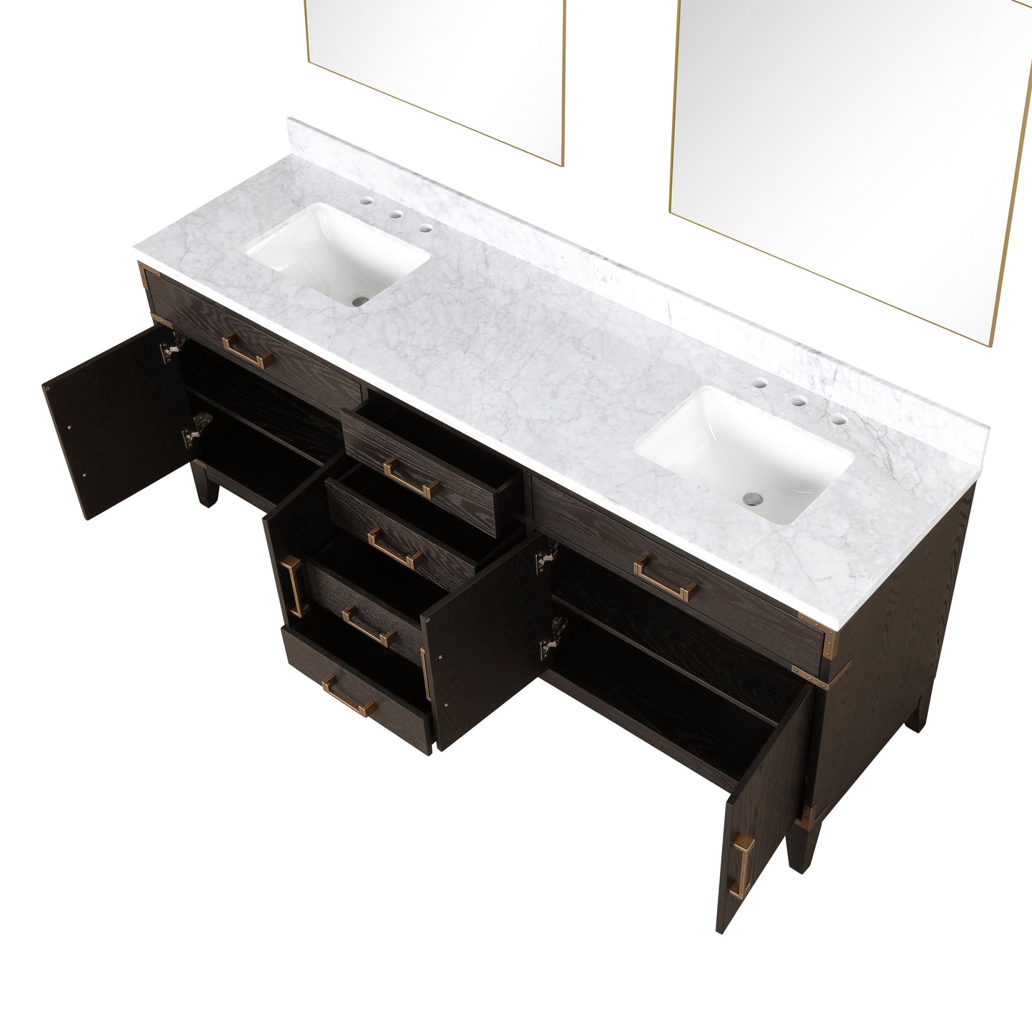 Laurel 80 in W x 22 in D Brown Oak Double Bath Vanity
