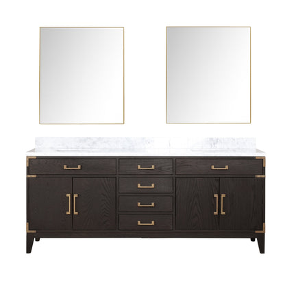 Laurel 80 in W x 22 in D Brown Oak Double Bath Vanity