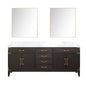 Laurel 80 in W x 22 in D Brown Oak Double Bath Vanity