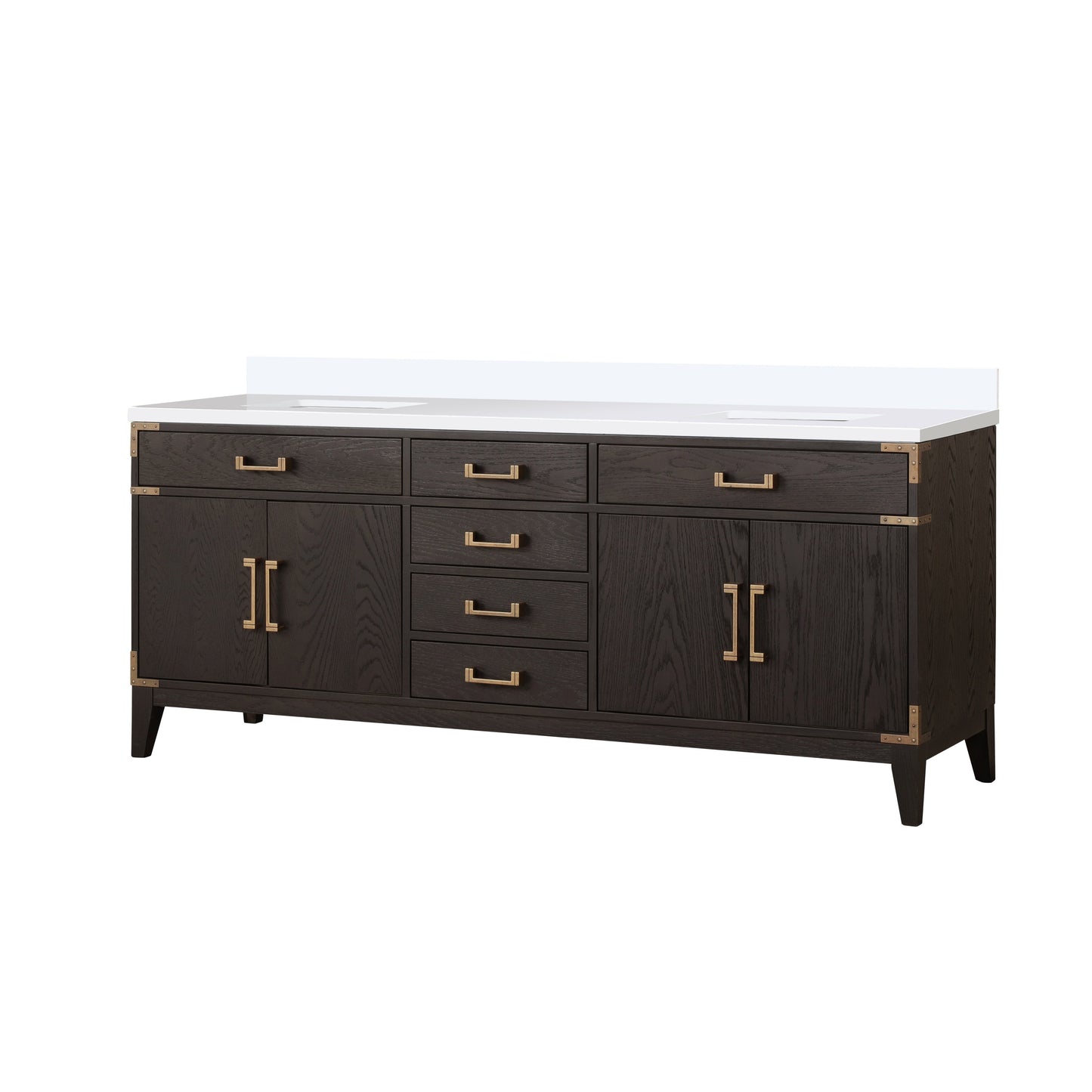 Laurel 80 in W x 22 in D Brown Oak Double Bath Vanity