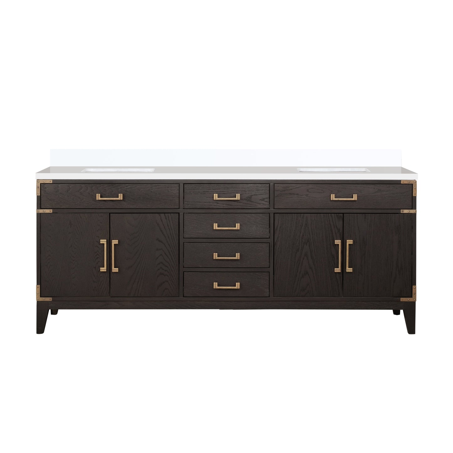 Laurel 80 in W x 22 in D Brown Oak Double Bath Vanity