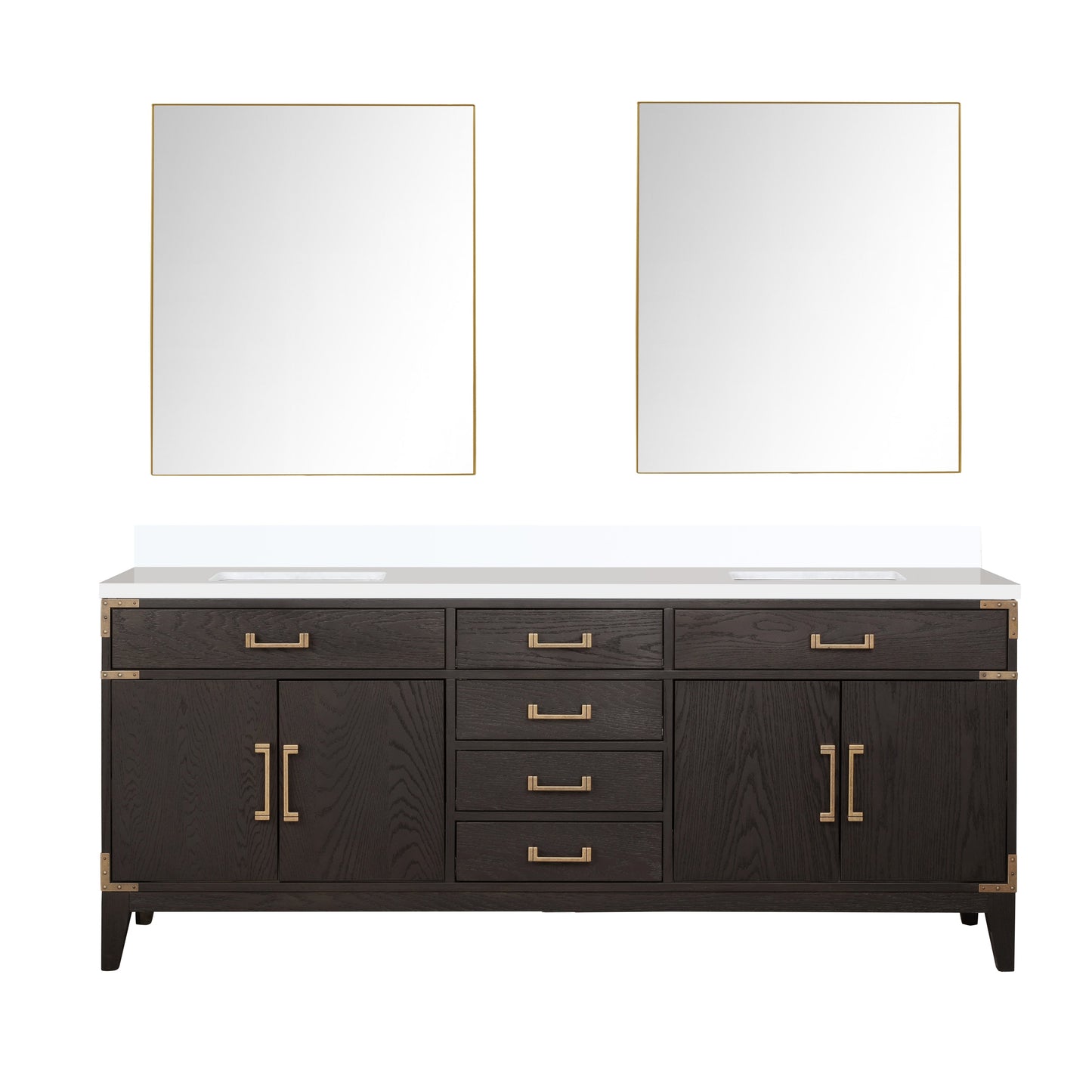 Laurel 80 in W x 22 in D Brown Oak Double Bath Vanity