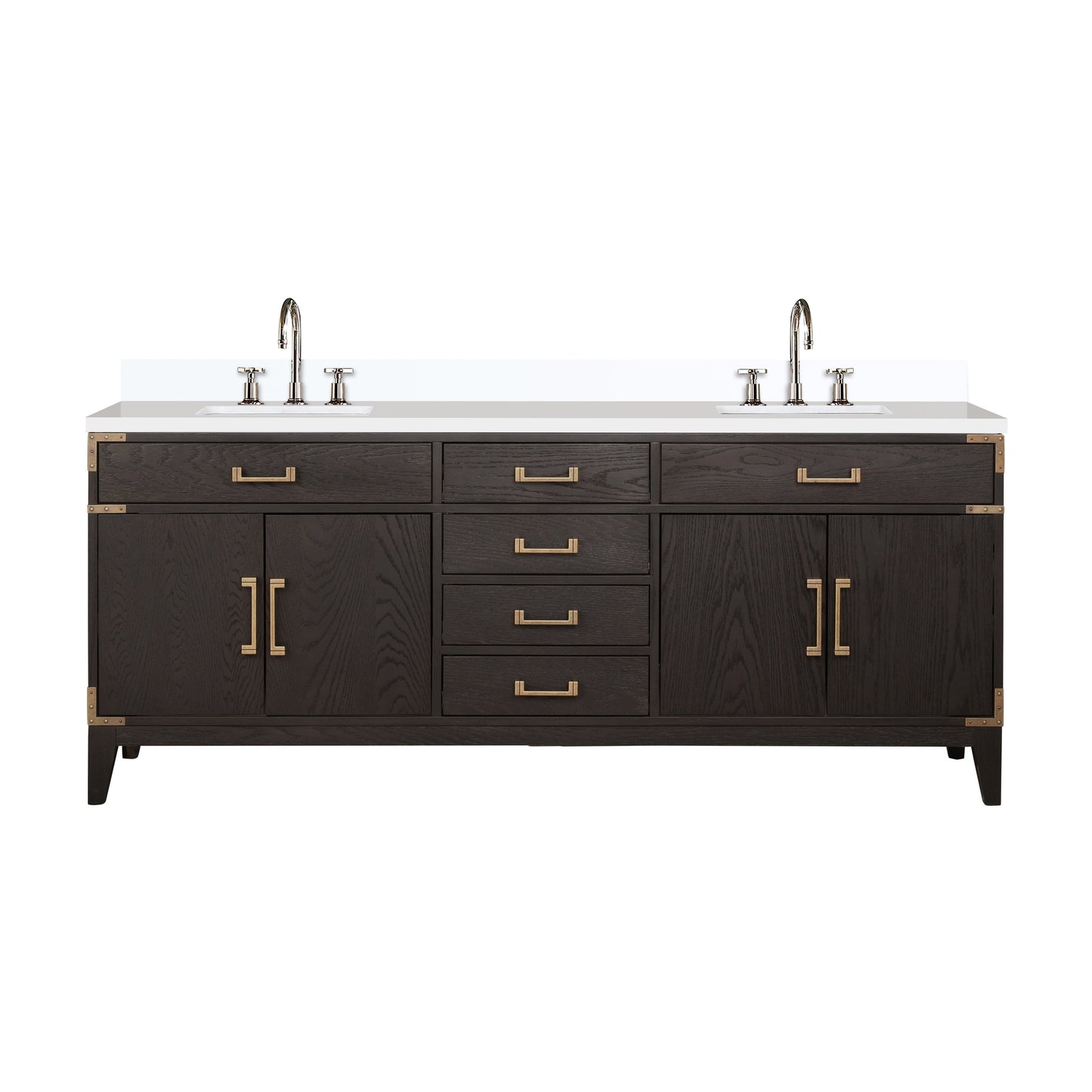 Laurel 80 in W x 22 in D Brown Oak Double Bath Vanity