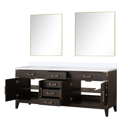 Laurel 80 in W x 22 in D Brown Oak Double Bath Vanity