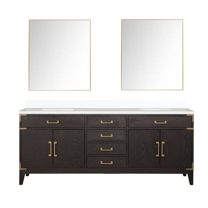 Laurel 80 in W x 22 in D Brown Oak Double Bath Vanity