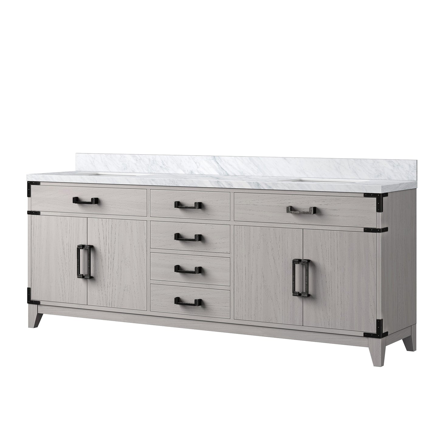 Laurel 80 in W x 22 in D White Oak Double Bath Vanity