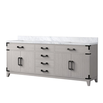 Laurel 80 in W x 22 in D White Oak Double Bath Vanity